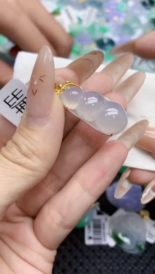 翡翠18K金镶嵌颈饰223   天然翡翠A货