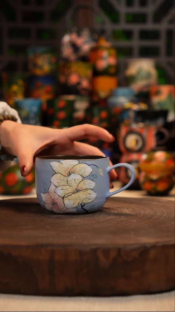油画   釉下彩  杯子