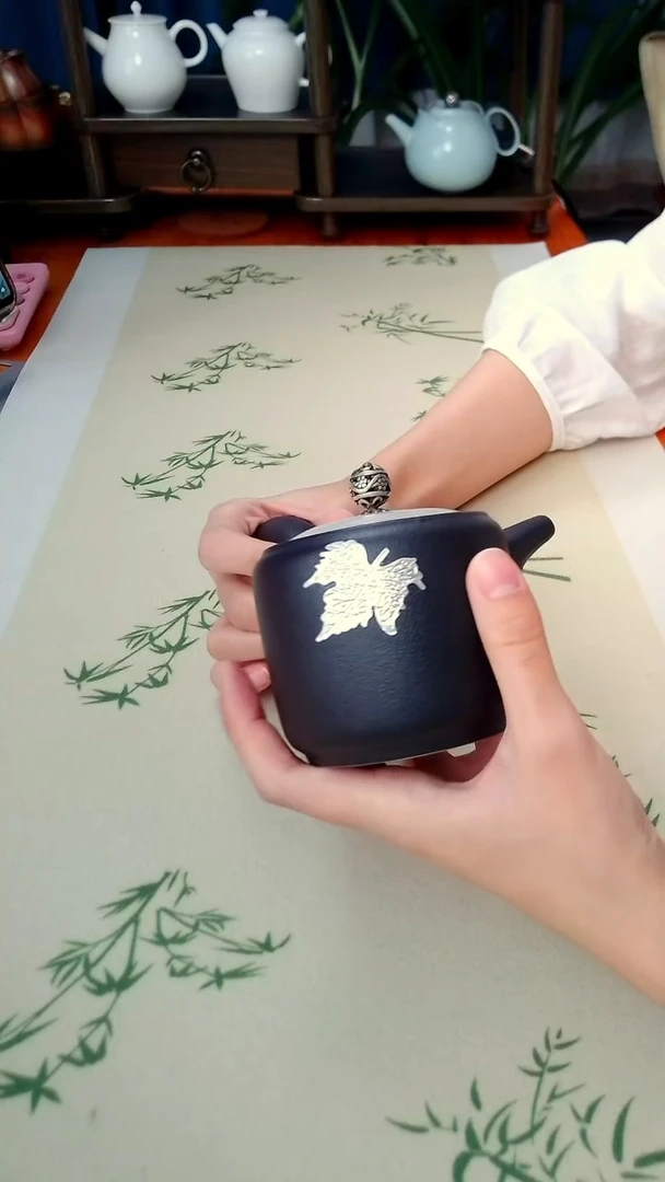 玄叶 高端 锡材质枫叶 侧把壶