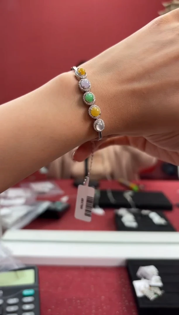 银S925镶嵌手链翡翠481700/手链