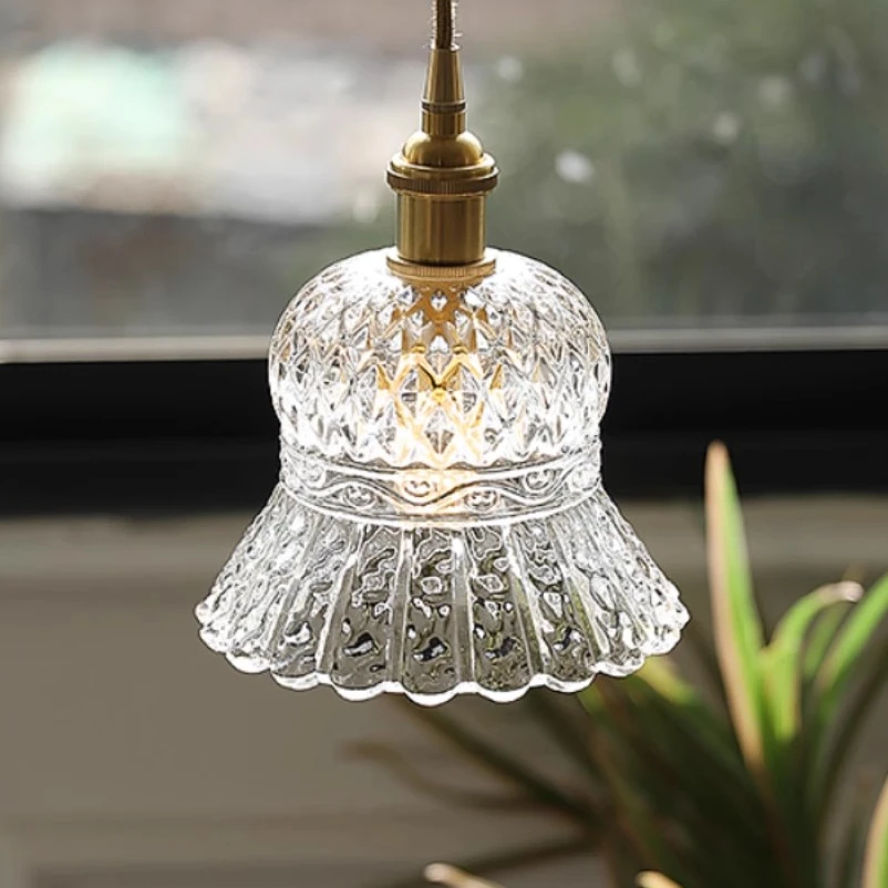 凤梨卧室床头全铜吊灯吧台阳台法式浪漫复古侘寂风长线日式