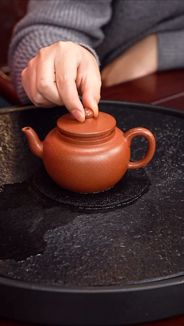 茶壶紫砂蒋敏杰 平盖莲子 109 桃花泥  230毫升