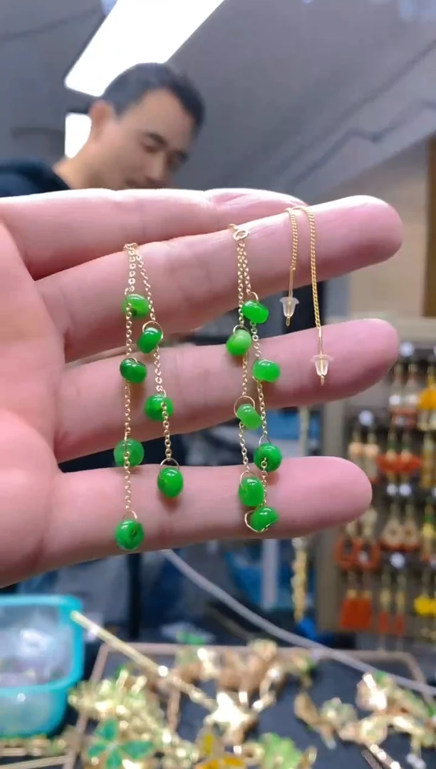 【闪购商品】翡翠耳饰合金191翡翠耳线