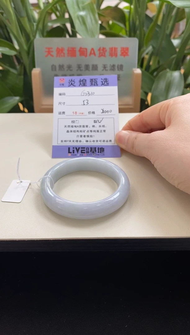 未镶嵌手镯翡翠圈口53编码g310
