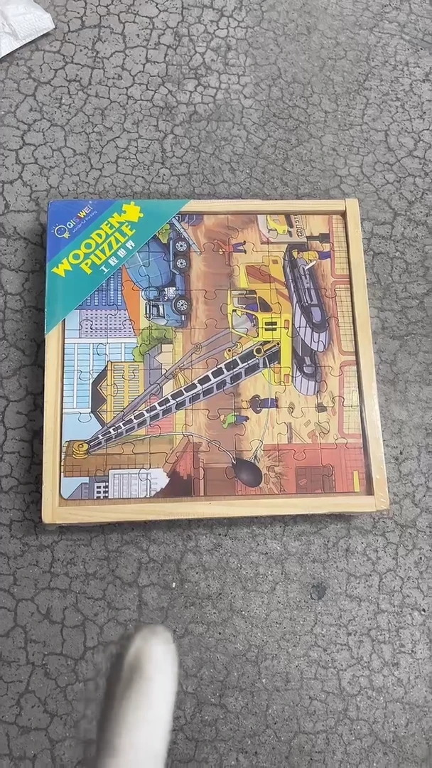 塑料全实木盒装拼图起重机