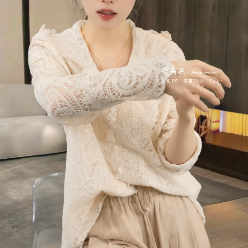 蕾丝上衣2025新款气质春季设计感网红时尚拼接连帽衫LK2502522