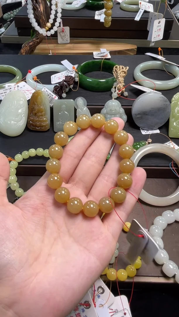 未镶嵌手串和田玉卡12新疆糖 圆珠9016169