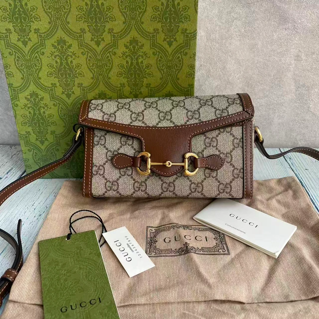 99新 GUCCI/古驰 gucci焦糖色1955迷你斜挎包98新
