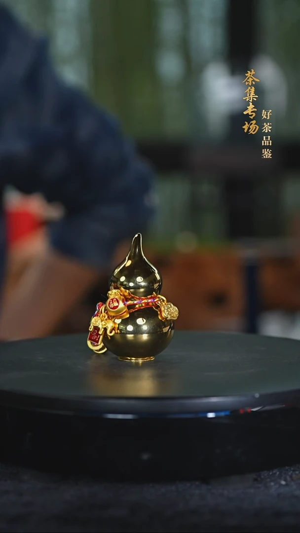 摆件陶金色小葫芦摆件