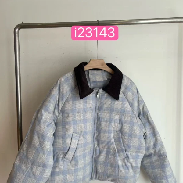 【杭州S姐精品女装】格子羽绒服23143
