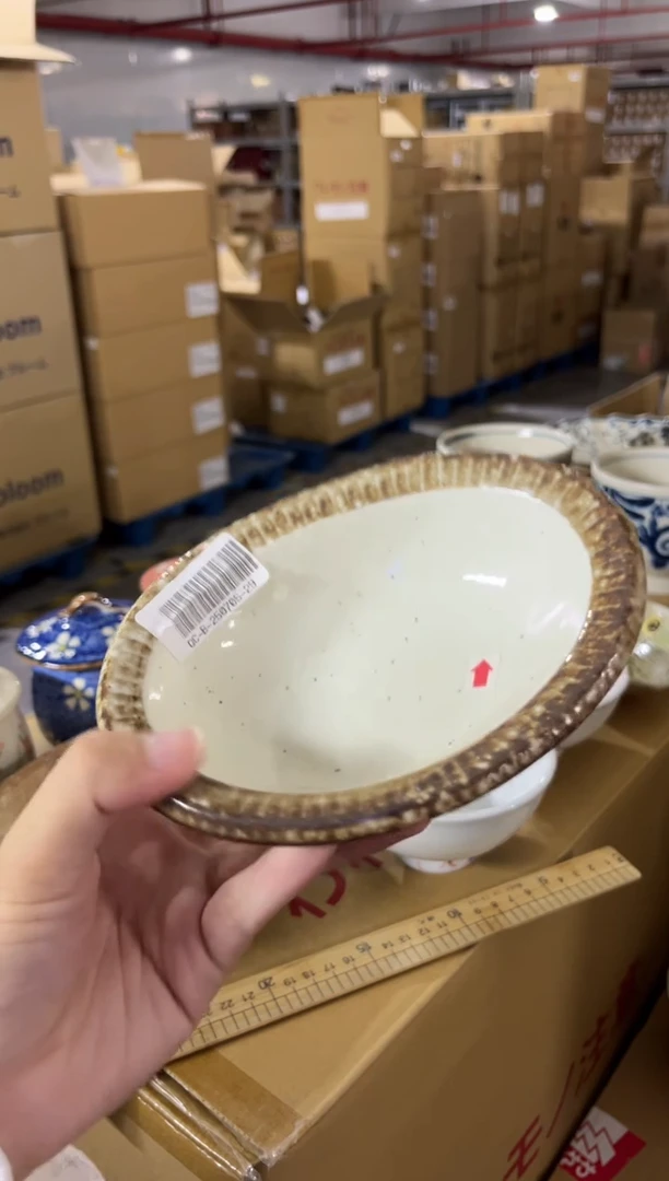 瓷片微瑕不退换-渕錆粉引 椭圆小钵-钵内底部有划痕-不影响使用