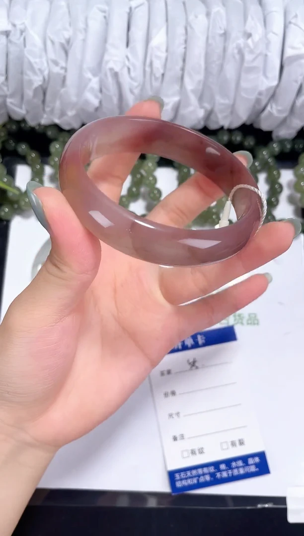 未镶嵌金丝玉石英质玉055 紫罗兰 60-61