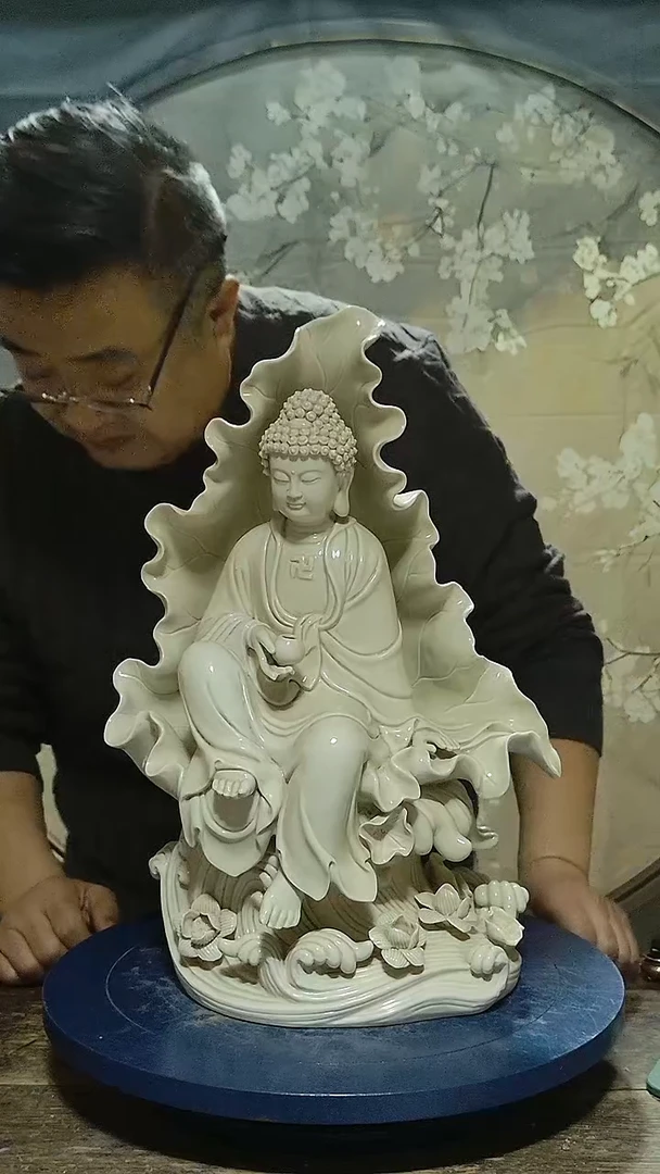 摆件德化瓷释迦摩尼佛祖造像，高46公分