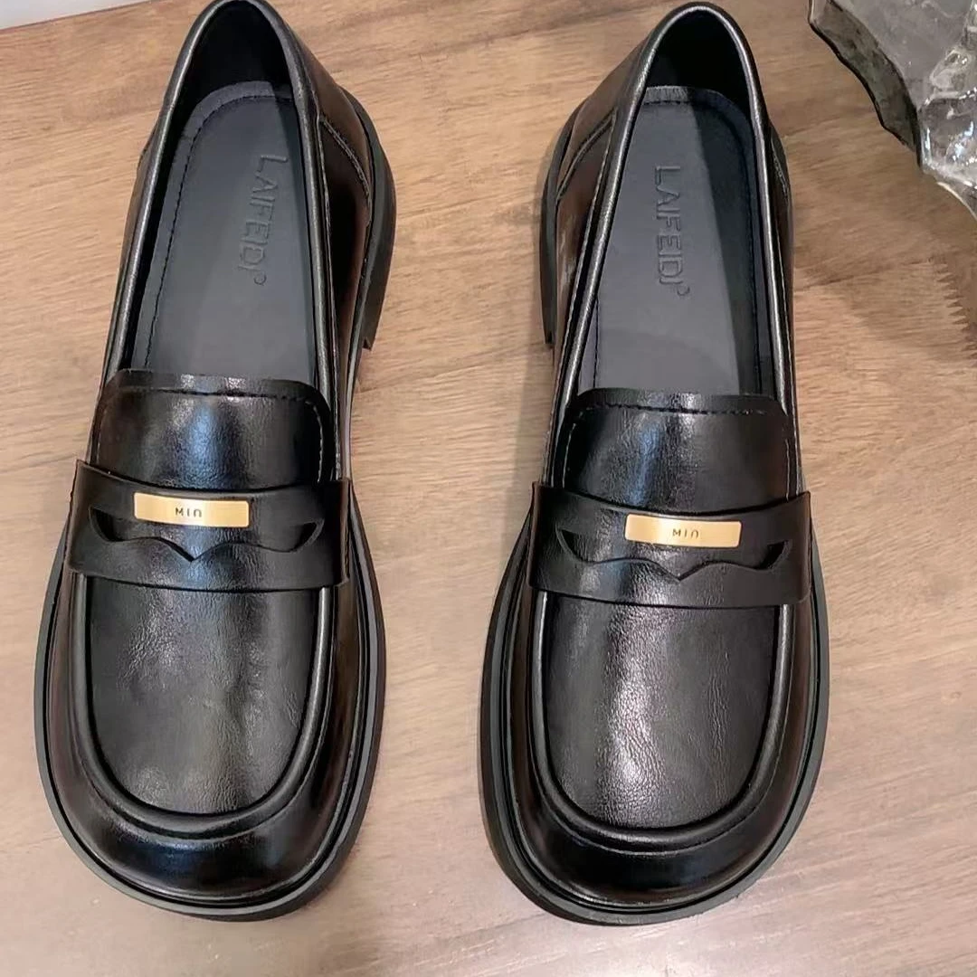 乐福鞋-016-66复古英伦风金扣