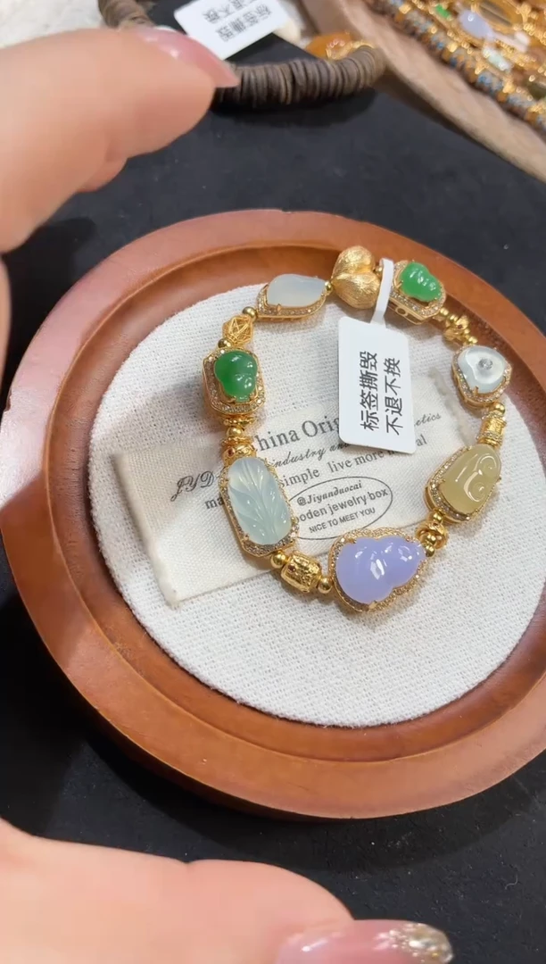 吊坠(不含链)银S925镶嵌翡翠手串