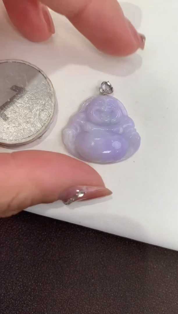 颈饰18K金镶嵌翡翠天然缅甸a货翡翠