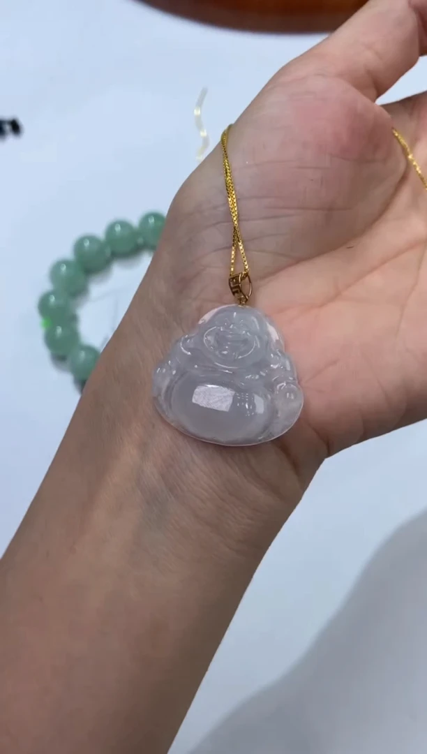 【闪购商品】翡翠18K金镶嵌挂件282762  /佛公多样性一件发