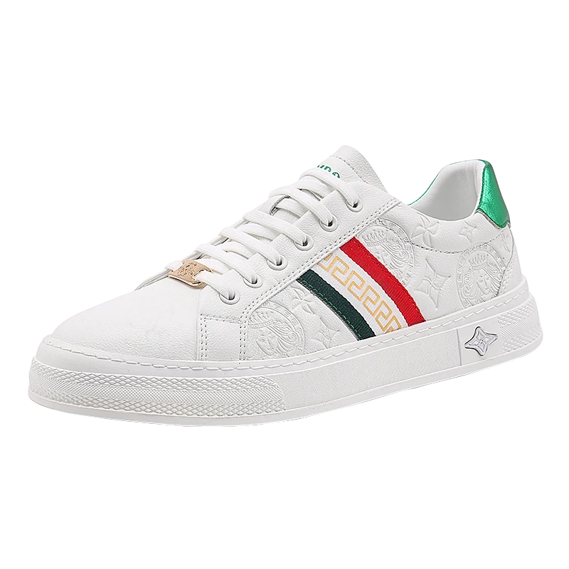 NV HUANG MEI DU SHA 秋冬新款轻奢皮面潮男鞋时尚休闲板鞋一脚蹬