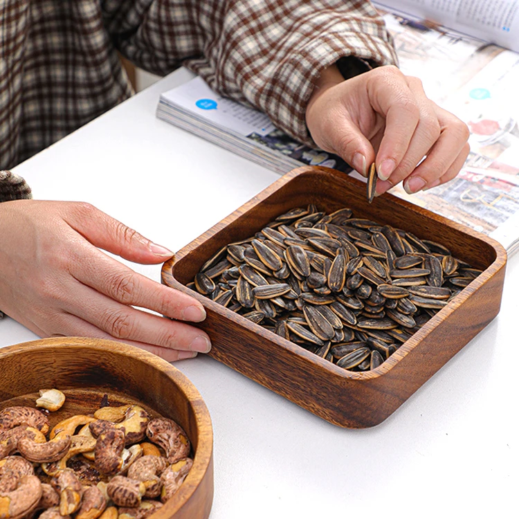 干果收纳复古创意小型茶道托盘干果盘水果盘日式木制家用竹制木制