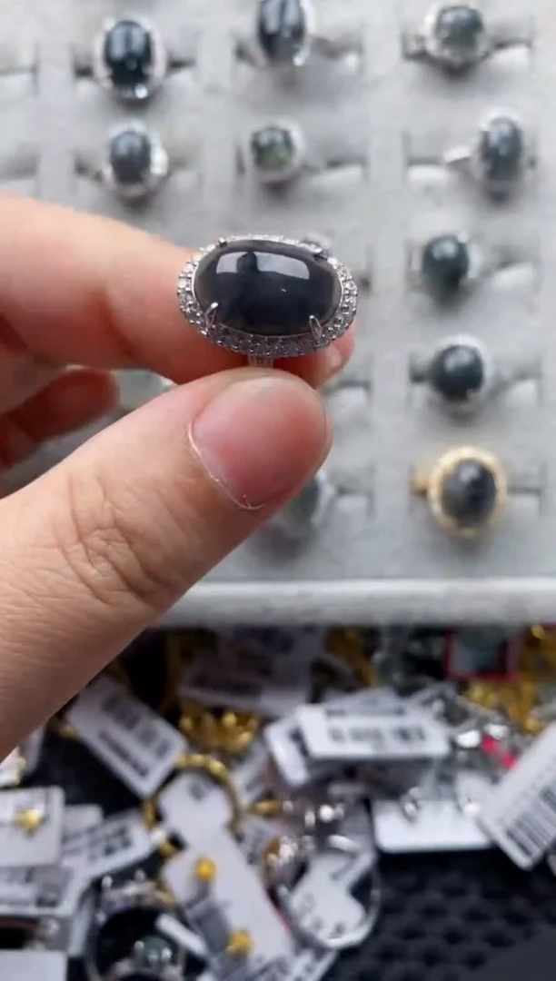 【闪购商品】翡翠戒指银S925镶嵌555555---1