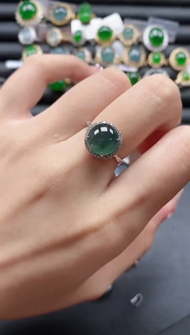 【闪购商品】翡翠戒指银S925镶嵌51511