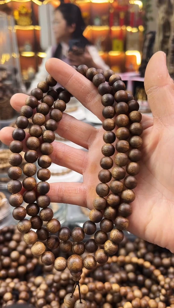 沉香手串棋楠白露圆珠多圈