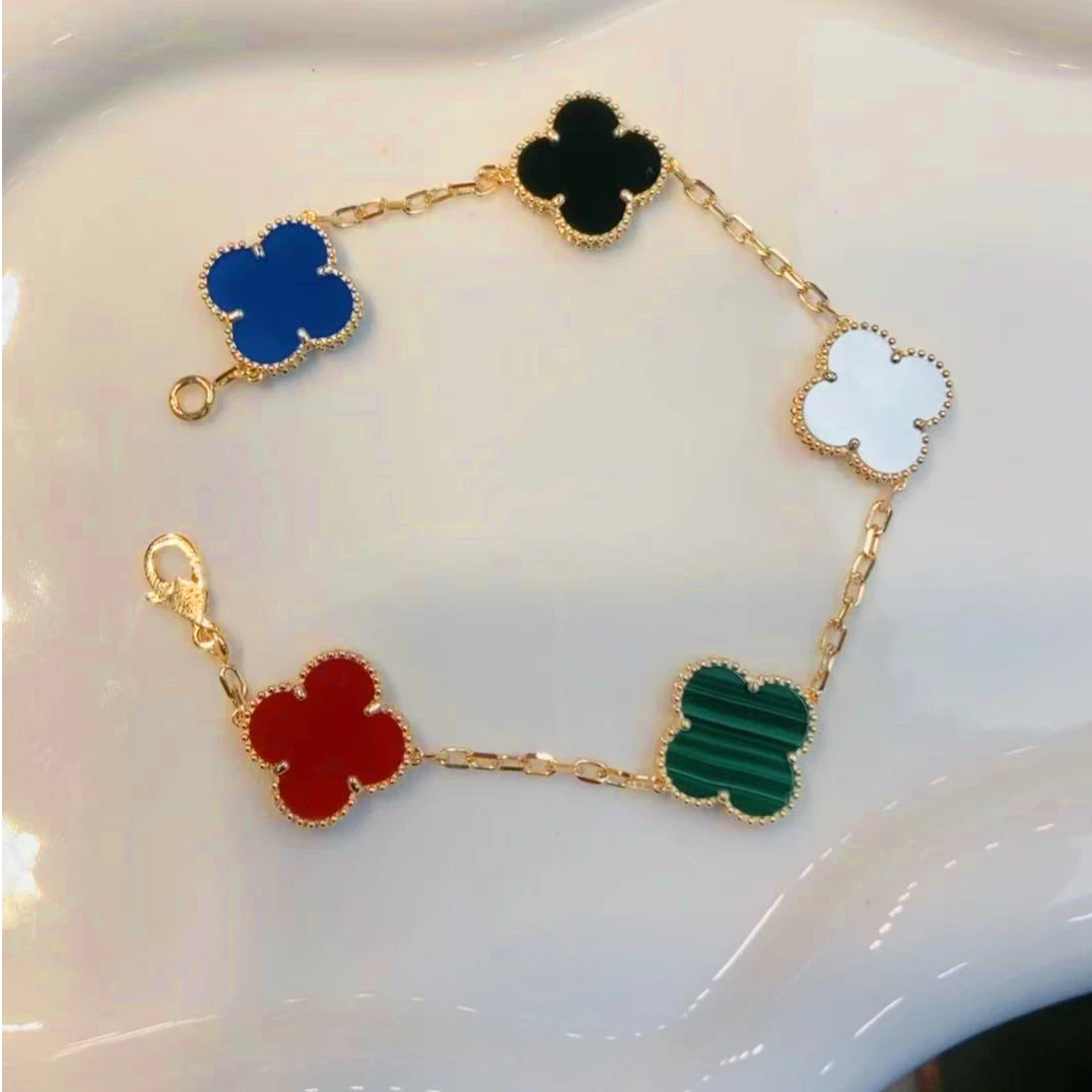 粗款多宝五花手链 多宝 18K金镶嵌15mm k黄 k玫红色 经典优雅百搭