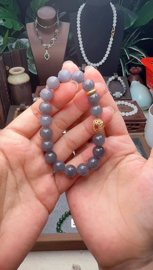 手链未镶嵌和田玉精品10m青海野牛沟烟紫手串