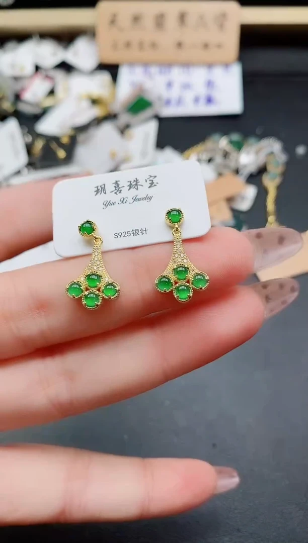 银S925镶嵌戒指翡翠1