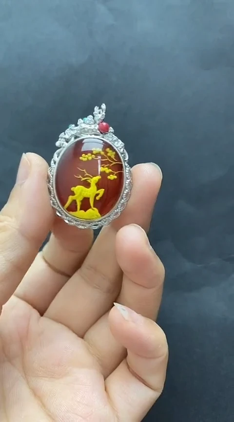 未镶嵌琥珀裸石琥珀锁骨