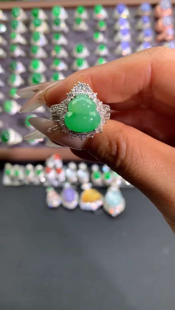 未镶嵌戒指翡翠铜托戒面