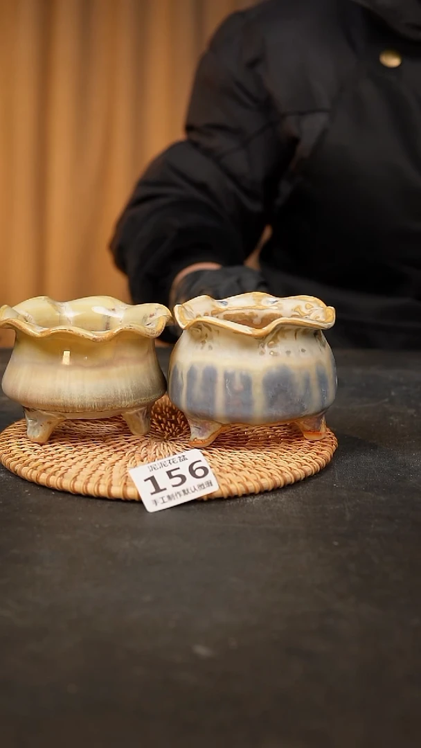 【闪购商品】瓷片156泥泥手工花盆