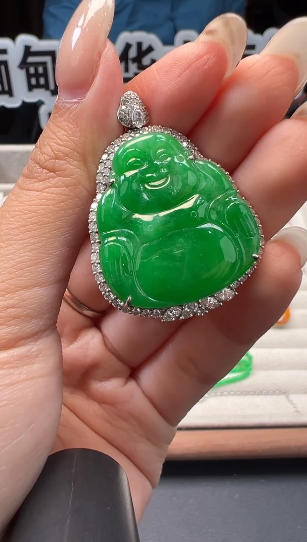 吊坠(不含链)18K金镶嵌翡翠 缅甸珠宝严选