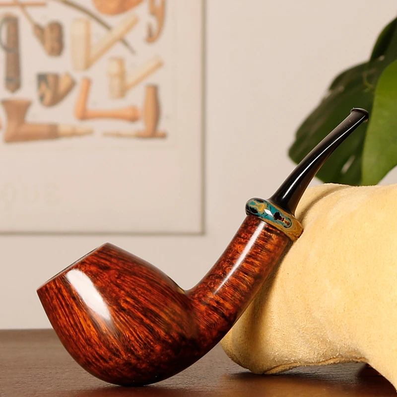 丹麦大师Tom Eltang 艾尔唐  深色光面郁金香  手工石楠木烟斗