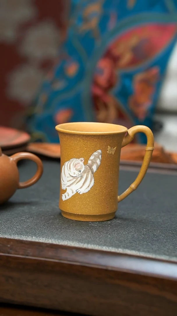 【闪购商品】紫砂茶壶猫咪主人杯