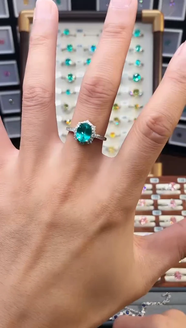 银S925镶嵌戒指碧玺1888