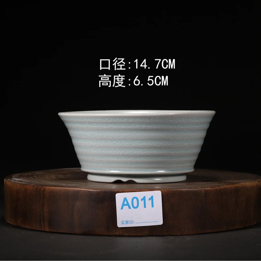 汝瓷釉纯手工原矿花盆汝瓷花盆盆景盆老桩盆桌面盆陶瓷花盆