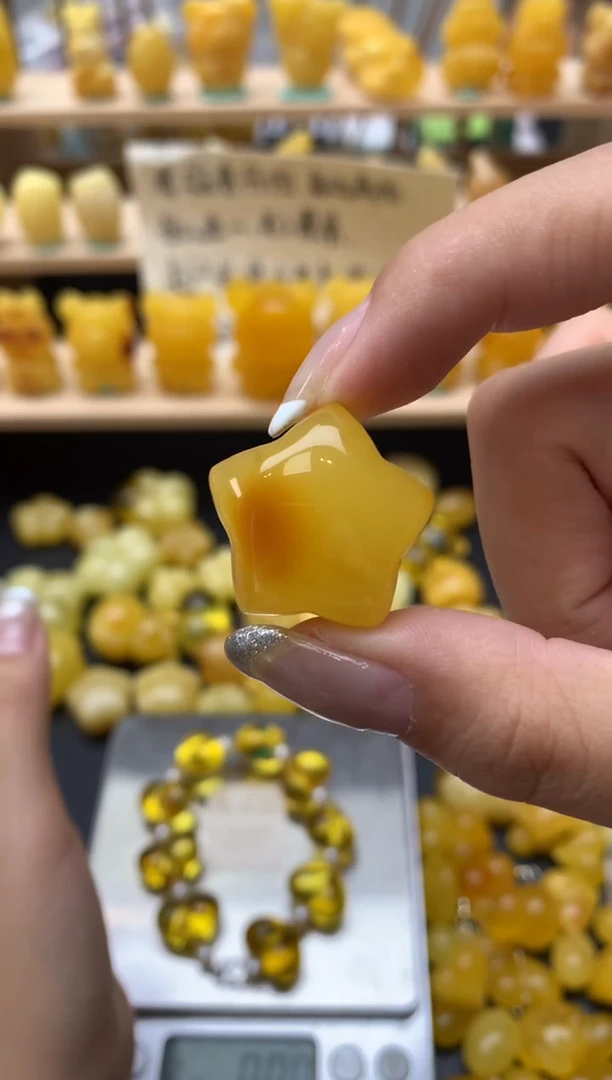 琥珀未镶嵌珠宝奇石媛*妞021琥珀蜜蜡微瑕花粉