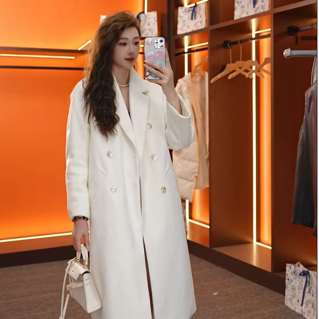 【彤彤】长款优质白鸭绒服西装领御寒中长款1212