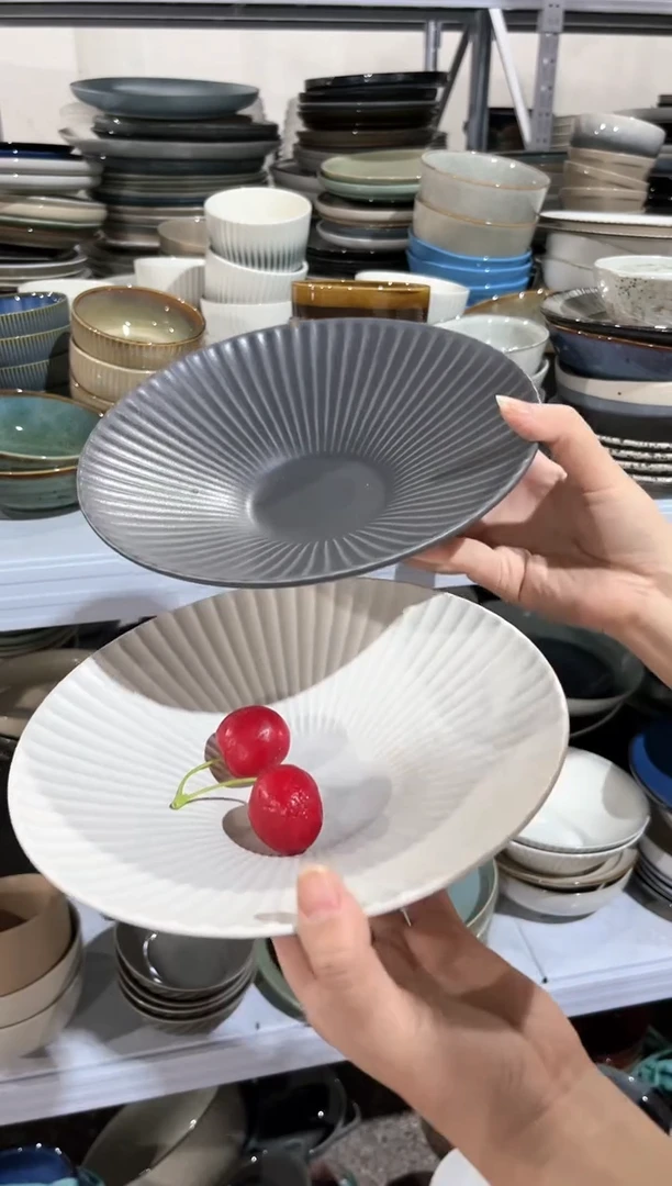 【闪购商品】瓷片外贸尾货瑕疵满20包邮X2八英寸白加灰