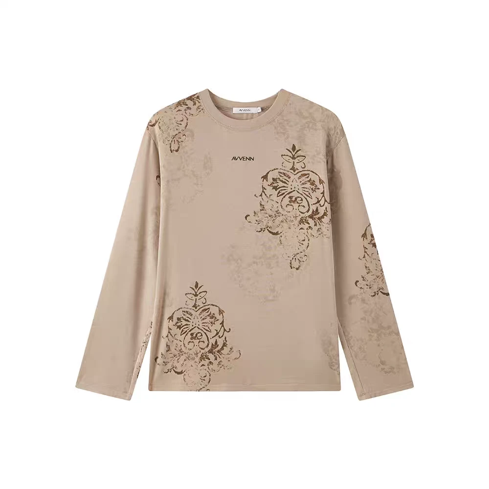 [新品]AVVENN设计师品牌25早秋印花满印长T恤上衣