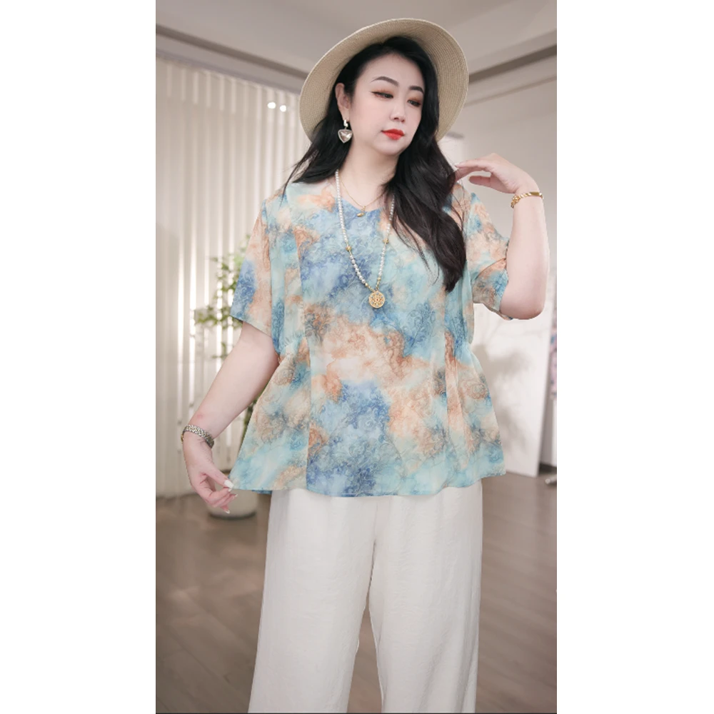 大码女装【琉璃海】休闲简约时尚百搭显瘦遮肉上衣