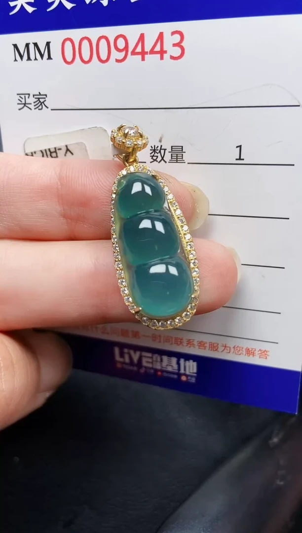 翡翠银S925镶嵌颈饰9443