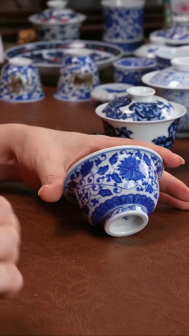 景德镇高端茶器墨奈手绘陶瓷茶器左右
