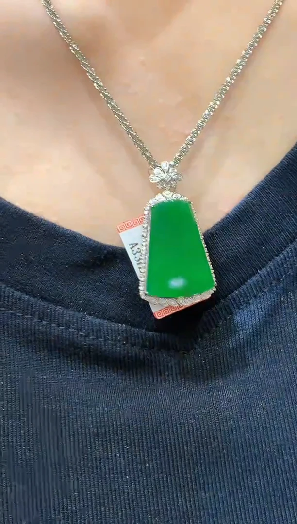 翡翠18K金镶嵌吊坠(不含链)SY多样性发其一