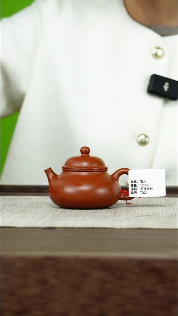 茶壶紫砂紫砂工艺厂T321 龙山朱砂 容天 120cc