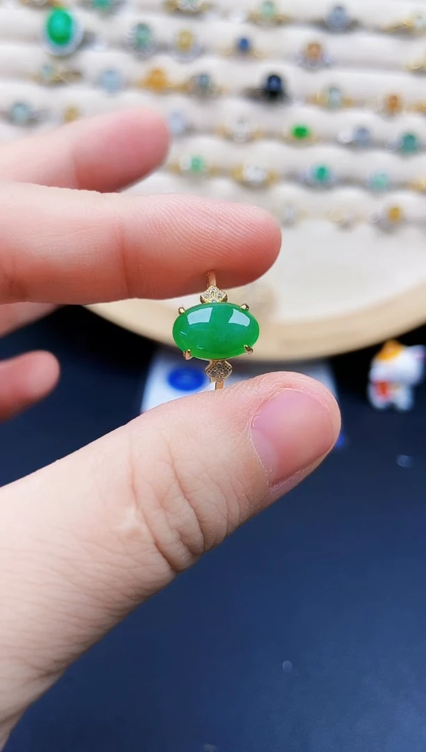 翡翠戒指银S925镶嵌21