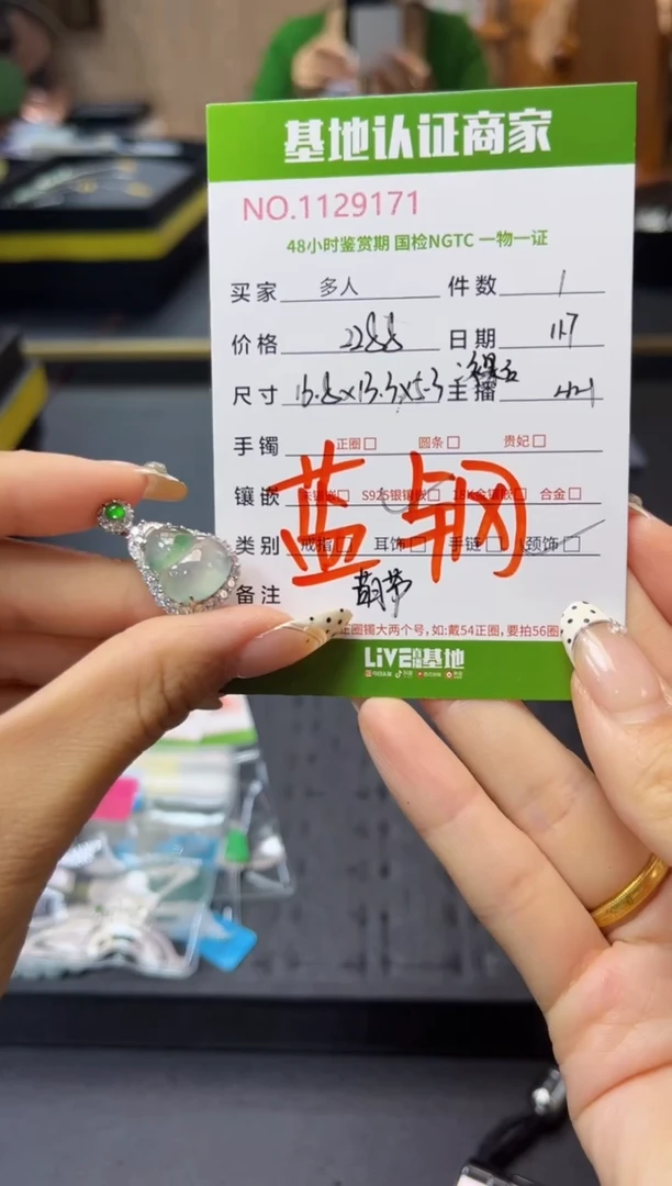 吊坠(不含链)银S925镶嵌翡翠多人