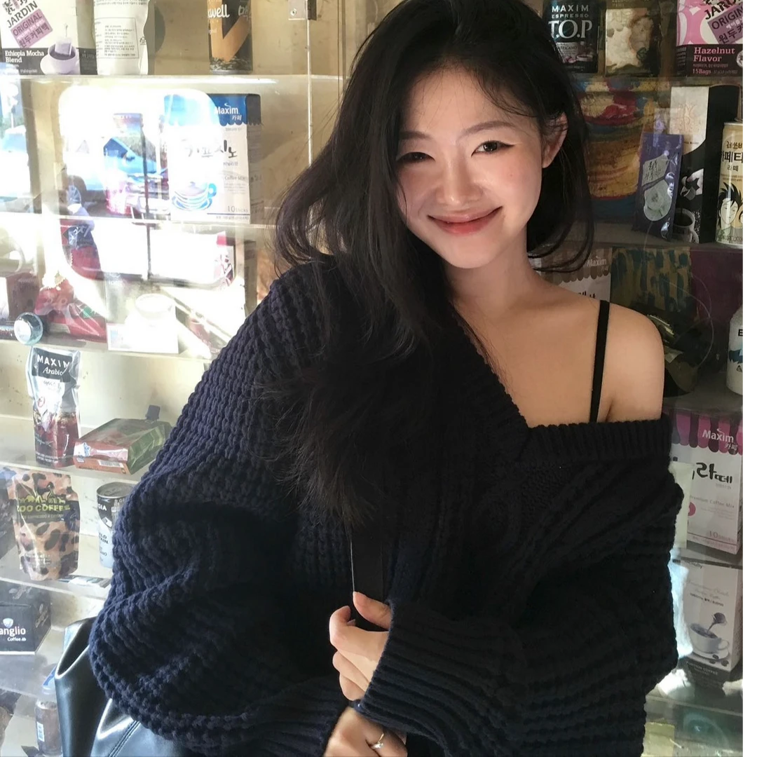 针织毛衣宽松慵懒风气质显瘦洋气休闲百搭性感辣妹上衣短裤两件套