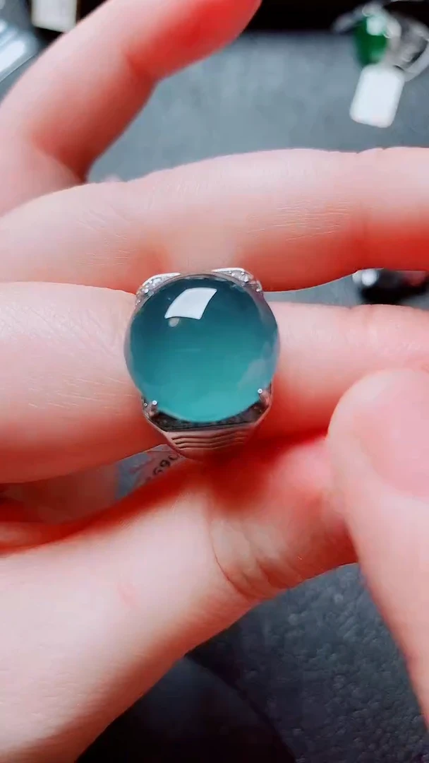 银S925镶嵌戒指翡翠翡翠